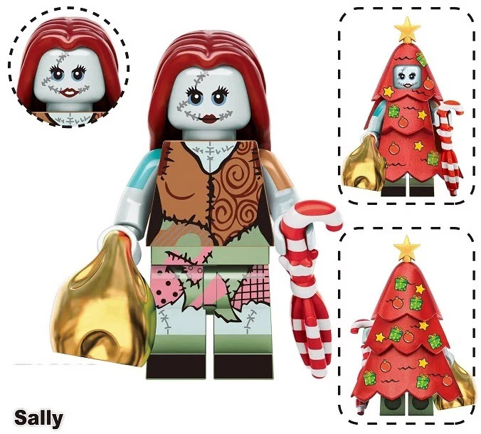 Christmas Sally Custom Minifigure – Holiday Magic from Nightmare Before Christmas!